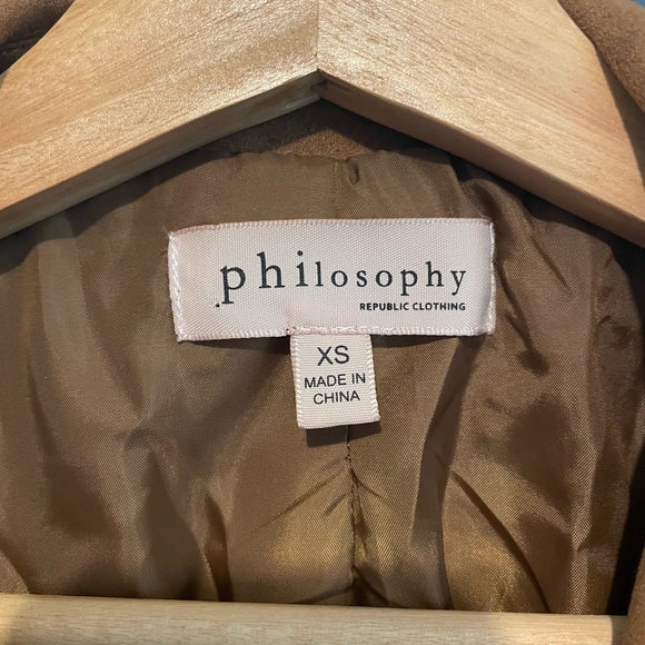 Philosophy Light Brown Faux Suede Jacket - Picture 4 of 4